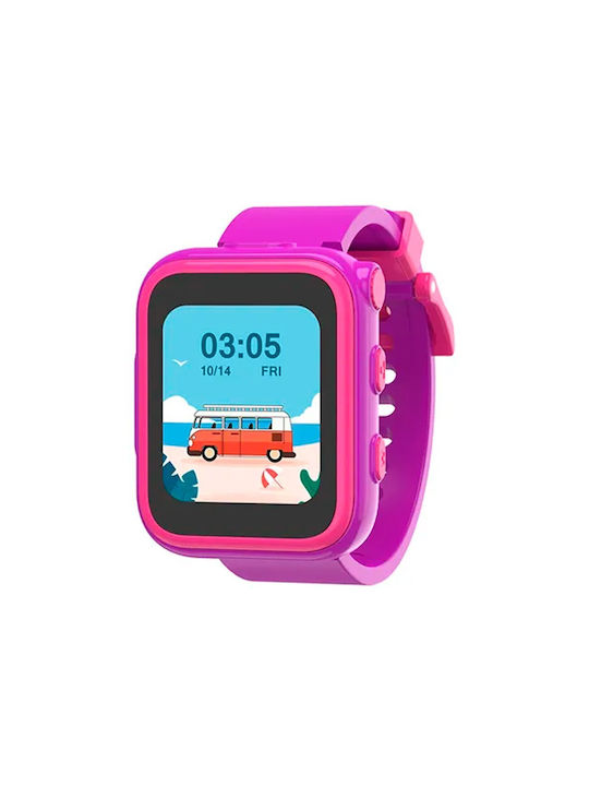 Kinder Smartwatch mit Kautschuk/Plastik Armband Lila