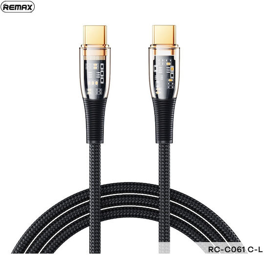 Remax RC-C062 C-C USB 2.0 Cable USB-C male - USB-C 100W PD Μαύρο 1.2m