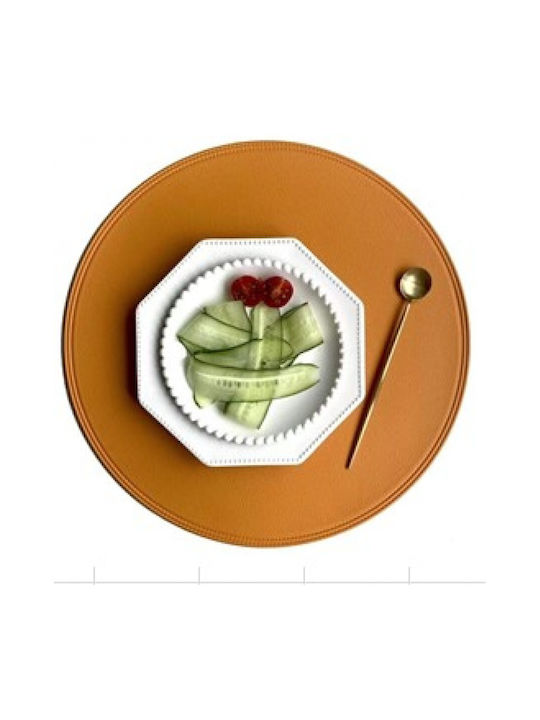 Etoile Platzdeckchen Künstliches Leder Orange 38x38cm 1Stück