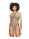 Costum De Baie Întreg Animal Print Maro