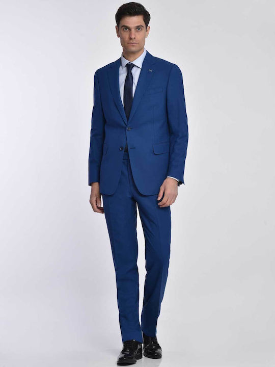 Semi-canvas Suit modern fit Kaiserhoff Light Blue WOOL MONOCHROME EVENING, BUSINESS, GROOM