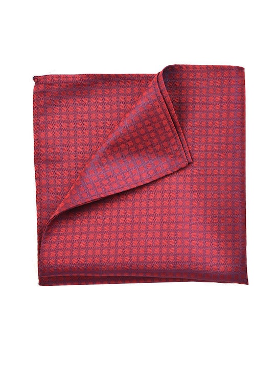 Red Donini Red Pocket Square with Micro Pattern