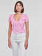 U.S. Polo Assn. Women's T-shirt with V Neckline Pink