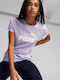 Puma Essentials Logo Heather Damen Sport T-Shirt Vivid Violet