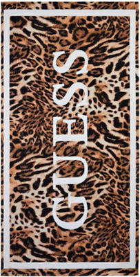 Guess Animal Beach Towel Cotton Iconic Leopard Big C 180x100cm.