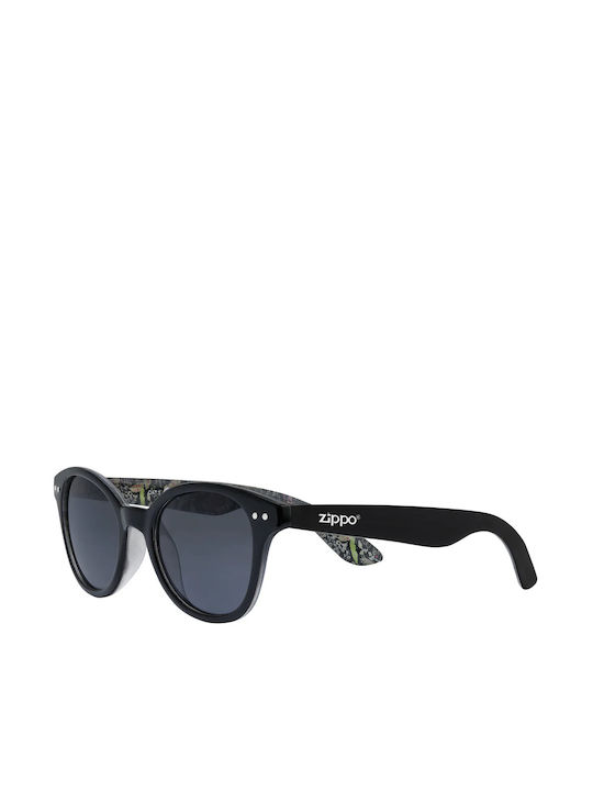 Zippo Sonnenbrillen mit Schwarz Rahmen und Schwarz Linse OB144-08