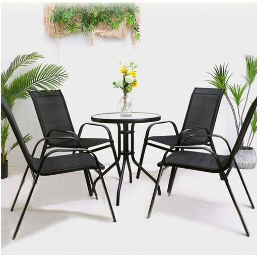 Scaun Negru 4 Bucăți 92x70x55 cm Scaun Negru 4 Bucăți 92x70x55 cm