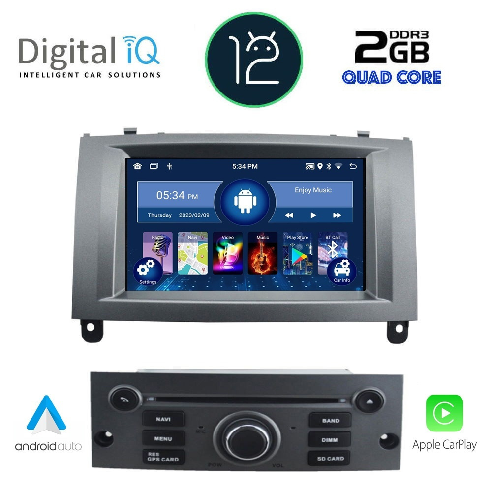 Touch Screen radio Android Auto Carplay Peugeot 407 2004 - 2011
