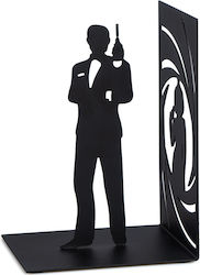 Metallic Bookend Bond Secret Agent in Black Color 10x17x12cm