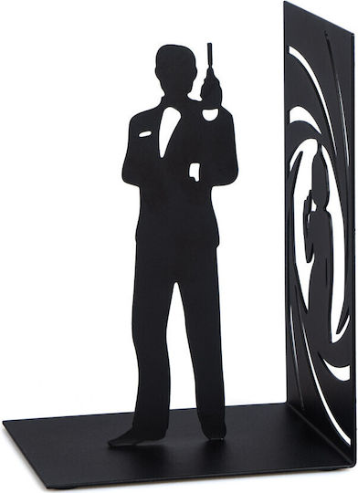 Metallisch Buchstütze Bond Secret Agent in Schwarz Farbe 10x17x12cm