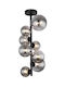 Globo Lighting Riha Pendant Chandelier for 8 Bulbs G9 Black