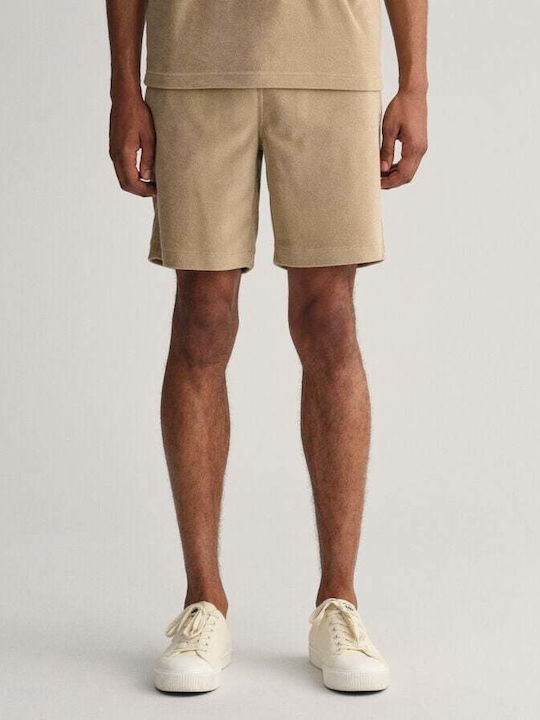 Gant Terry Cloth Αθλητική Ανδρική Βερμούδα Concrete Beige