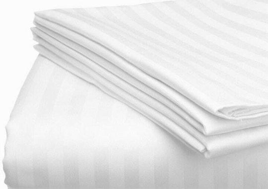 Cotton Linen Hotel Sheet White Single 160x280cm 20pcs