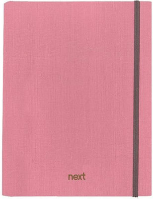 Next Spiral Notebook Ruled B5 175 Sheets 5 Subjects Fabric Pink 1pcs