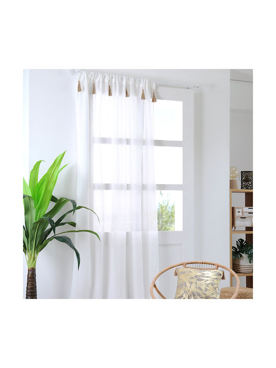 Spitishop Vorhang mit Tunnel S-F Ibiza Ecru 140...