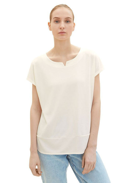Tom Tailor Women's T-shirt with V Neck White