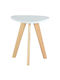 Moly Round Solid Wood Side Table Natural L40xW40xH45cm