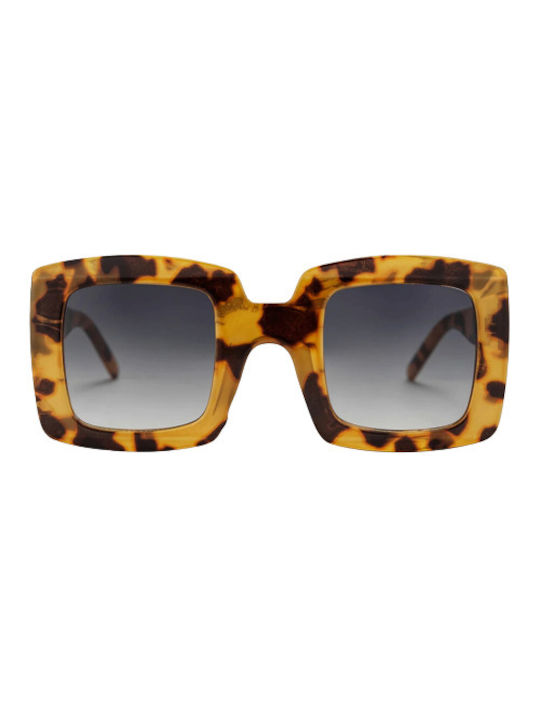 Chpo Bengan Women's Sunglasses with Black Tartaruga Plastic Frame and Gray Gradient Lens 16133CB