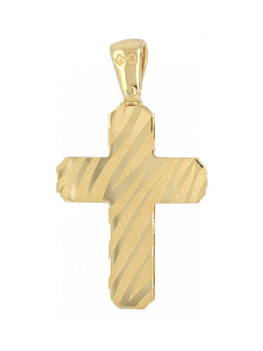 Mertzios.gr Gold Cross 14K Double Sided