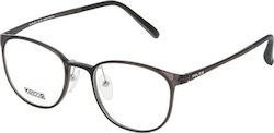 Police Men's Prescription Eyeglass Frames Gray VPL249 40M