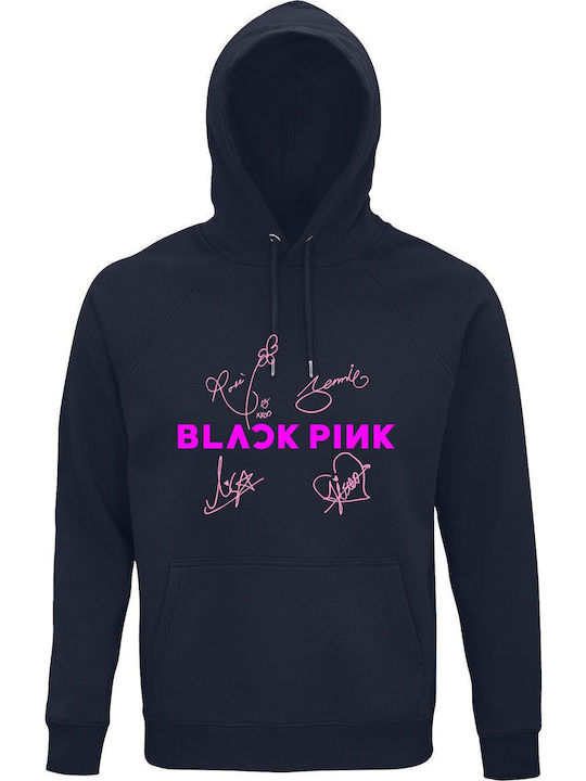 Blackpink Autograph Signatures Kapuzenpulli Marineblau