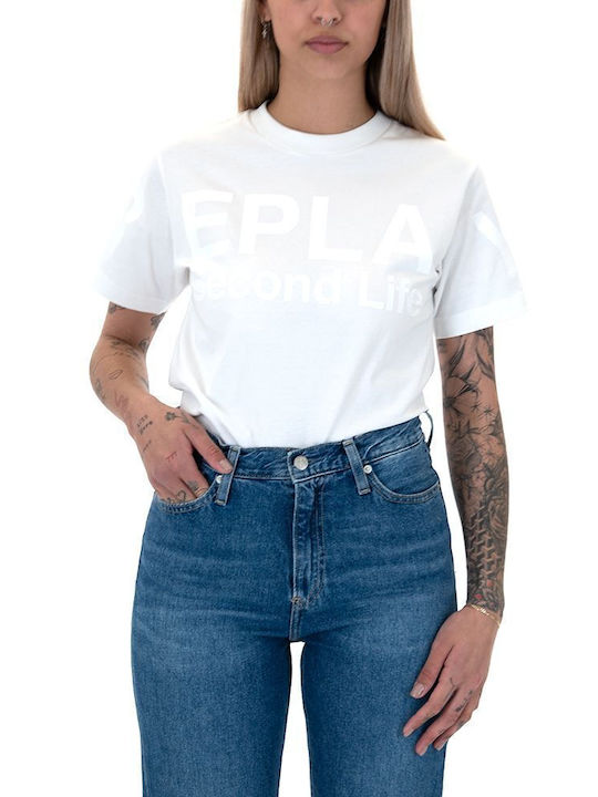 Replay Damen Oversized T-shirt Weiß