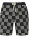 Daily Vintage Check Ανδρικό Μαγιό Σορτς Μαύρο με Σχέδια