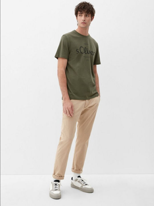 S.Oliver Men's Short Sleeve T-shirt Olive