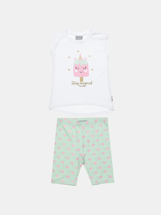 Kids Set with Leggings Summer 2pcs White