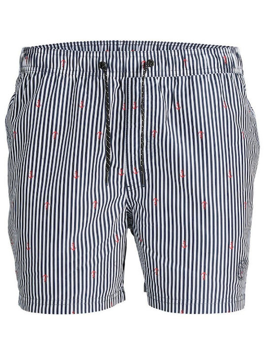 Jack & Jones Мъжки Бански Плувни Шорти Тъмносин На Райета