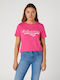 Wrangler Γυναικείο T-shirt Φούξια με Στάμπα