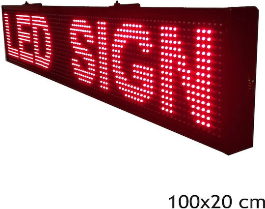 Electronic Sign Rolling LED Sign Wifi One - Sided 100x20cm Red