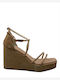 Women's Suede Platform Shoes Tabac Brown
