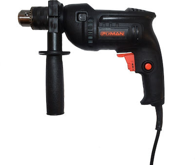 Fixman Impact Drill 500W with Chuck Key, Multi-position Side Handle, Metal Drill Depth Guide