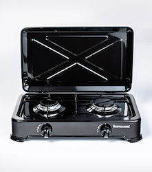 Ravanson Liquid Gas Countertop Double Burner Black