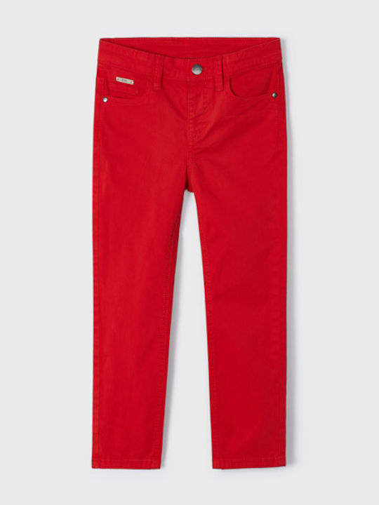 Mayoral Kids' Fabric Pants Red