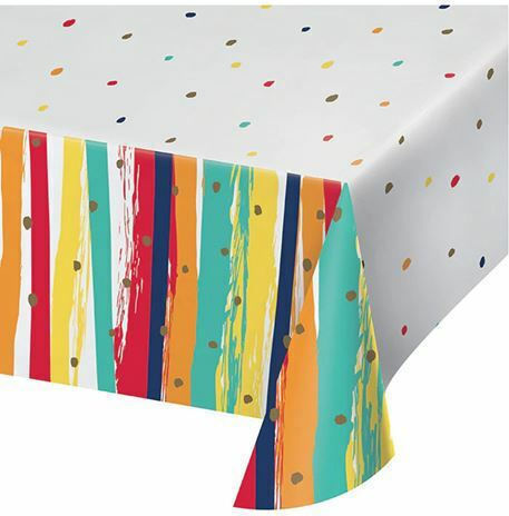 Creative Converting Birthday Stripes Τραπεζομάντηλο για Party Πλαστικό 259x137cm 356652