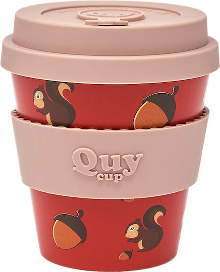 QuyCup Alvin Чаша Пластмаса с Капак Червена 230мл