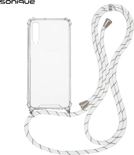 Sonique Armor Umschlag Rückseite Silikon mit Band Rainbow White (A50S / A30S)