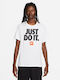 Nike T-shirt Bărbătesc cu Mânecă Scurtă Alb