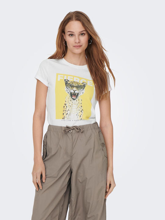 Only Vibe Γυναικείο T-shirt Λευκό