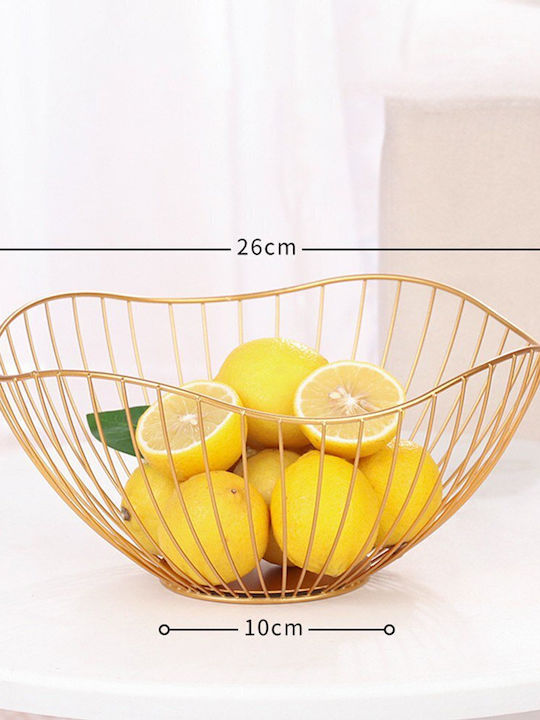 Etoile Wave Fruit Bowl Metallic Gold 26x10x12.5cm