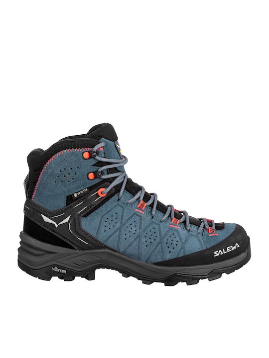 Salewa Trainer 2 GTX Încălțăminte De Drumeție Pentru Femei Tip Botine Impermeabil Cu Membrana Gore-Tex Albastru Java Albastru / Corai Fluo