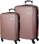 Cardinal 2009 Travel Suitcases Hard Pink Gold Maximum Height 70cm with 4 Wheels Set of 2pcs 2009/60/70