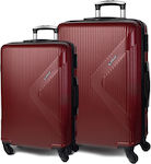 Cardinal 2010 Travel Suitcases Hard Burgundy with 4 Wheels Set 2pcs 2010/60/70