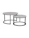 Round Zigzag Set Set Wooden Black / White 2pcs L80xW80xH48cm.