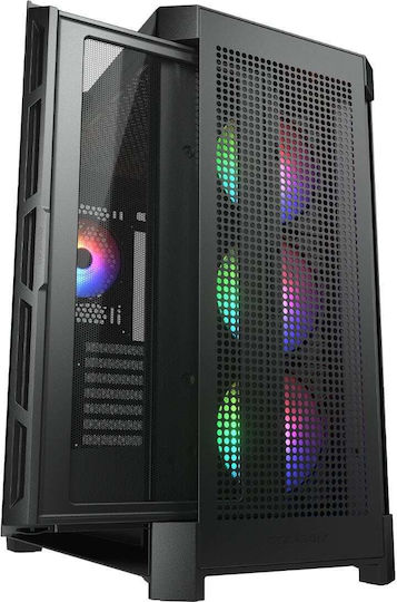 Cougar Duoface Pro RGB Gaming Midi Tower Κουτί Υπολογιστή με Πλαϊνό Παράθυρο Μαύρο