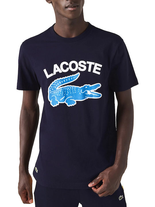 Lacoste XL Crocodile Men's Short Sleeve T-shirt Navy Blue