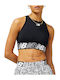 New Balance Damen Sportliches Crop Top Ärmellos Schwarz