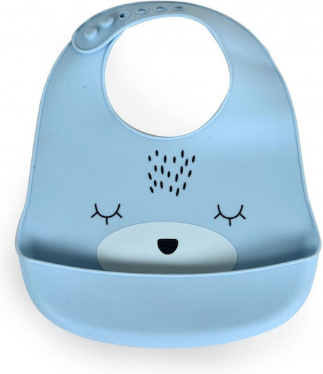 Cangaroo Oscar Waterproof Bib Silicone with Button Blue for 4 m+